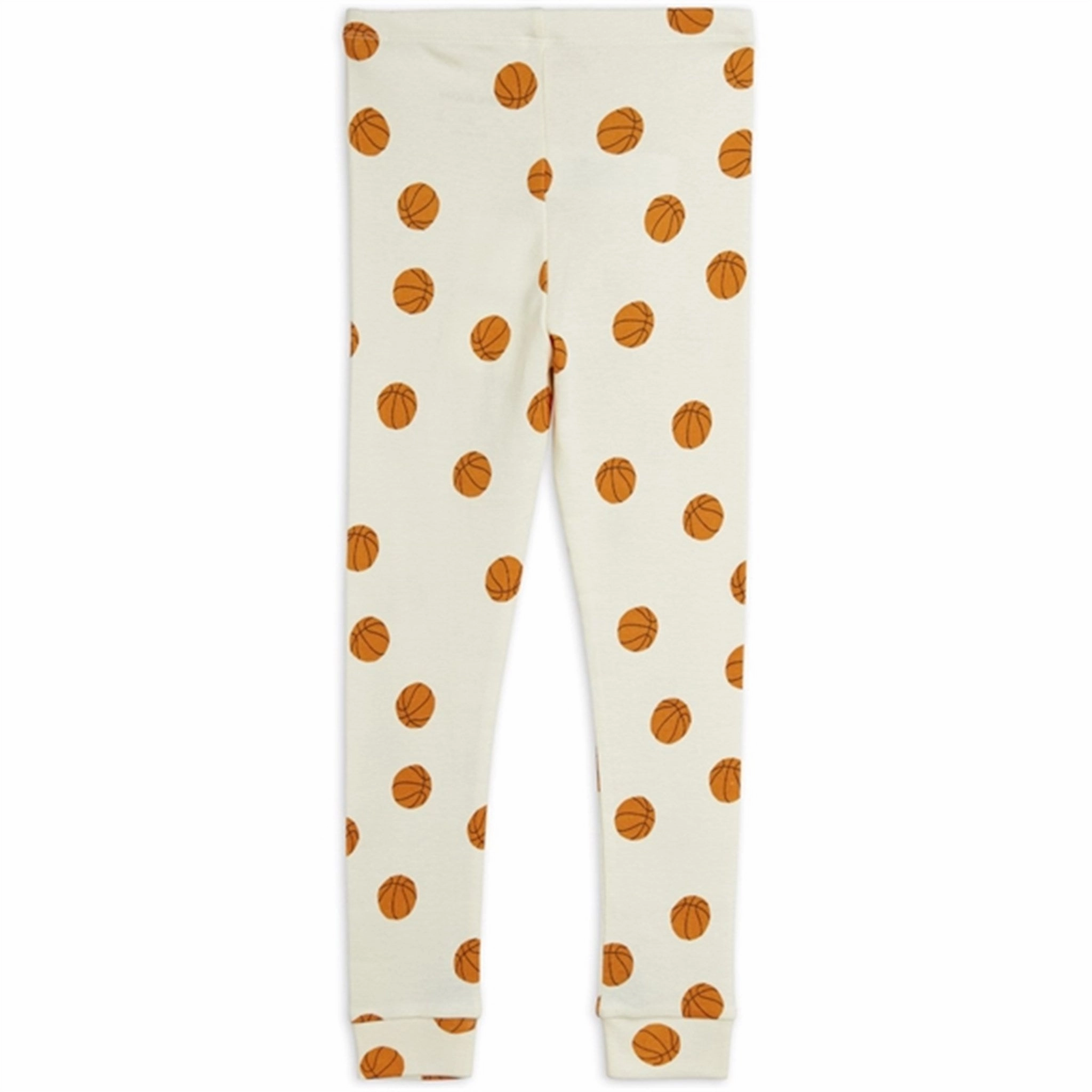 Mini Rodini Offwhite Basketball Aop Leggings Squat Proof Camping Gear Sleek Fabric