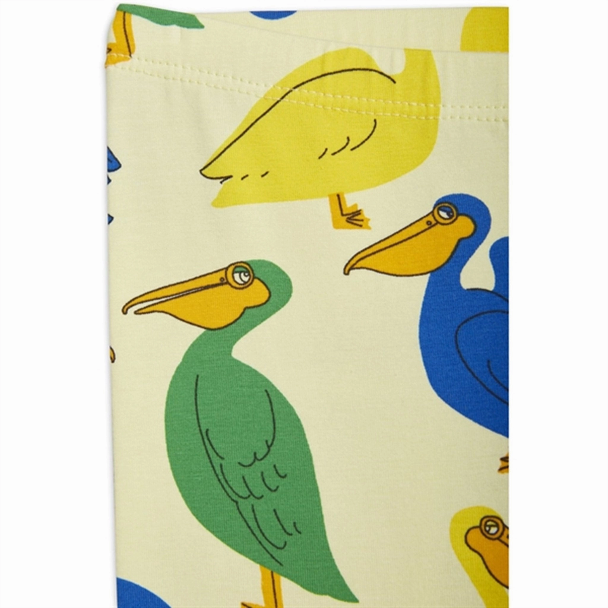 Mini Rodini Pelican AOP Leggings Yellow Moisture Wicking Technology