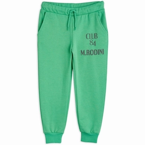 Adjustable Elasticized Hem Mini Rodini Pigeons Club 84 Sweatpants Green