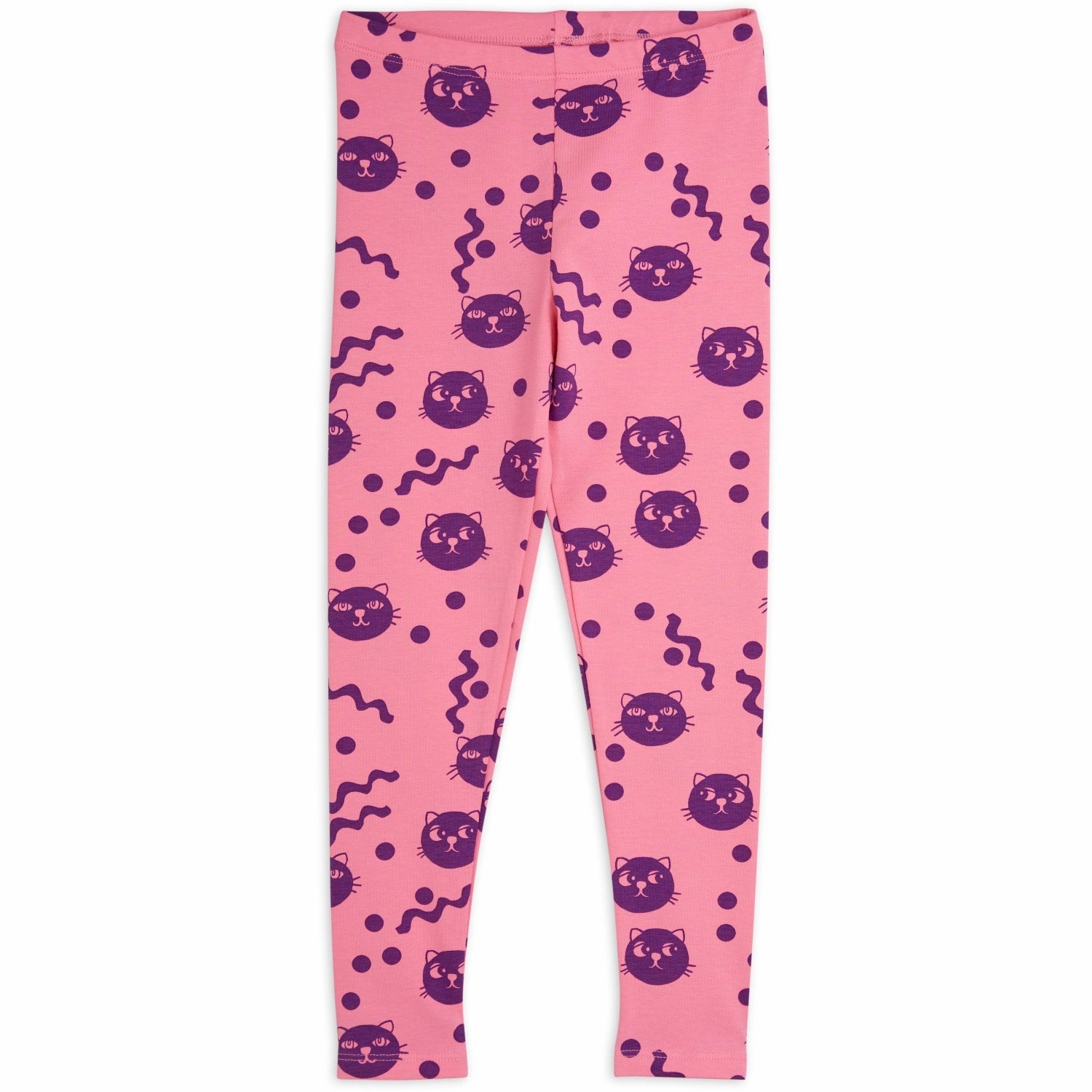 Mini Rodini Pink Squiggly Cats AOP Leggings Outdoor Lover Morning Stretch