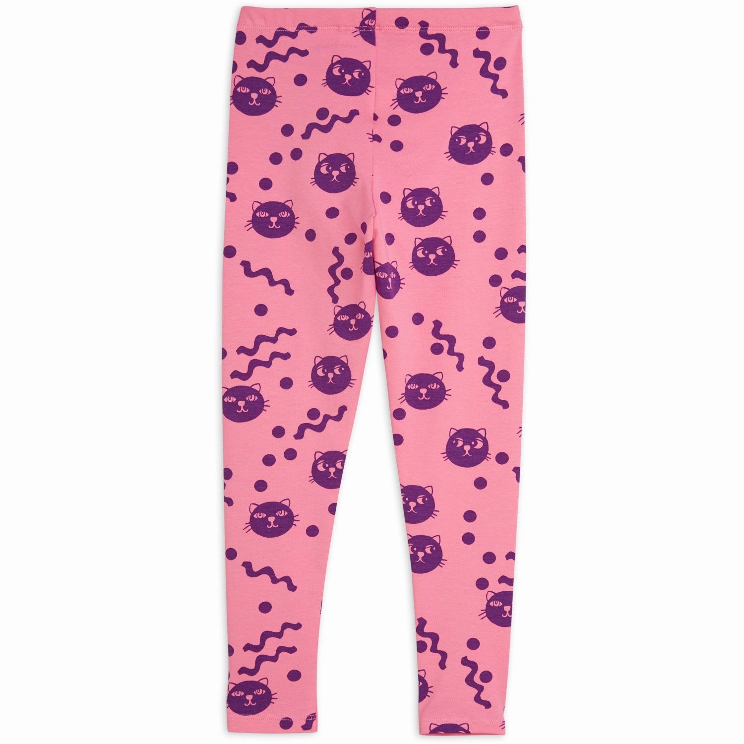 Mini Rodini Pink Squiggly Cats AOP Leggings Move Control For Teens Breathable Fabric