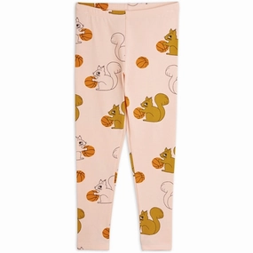 Wrinkle Resistant Eco Shopper Mini Rodini Pink Squirrels Aop Leggings