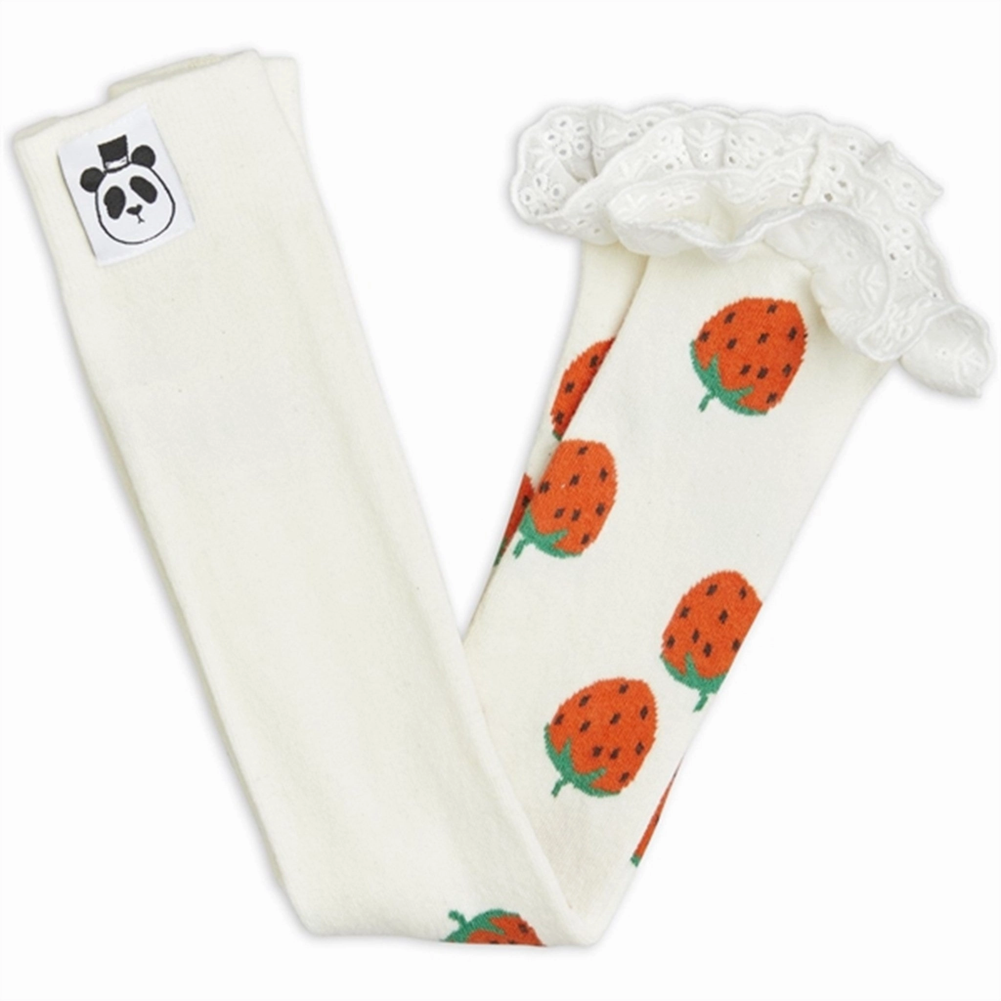 Mini Rodini Strawberries Lace Edge Leggings Offwhite Pilates Session For Men Smart and Stylish