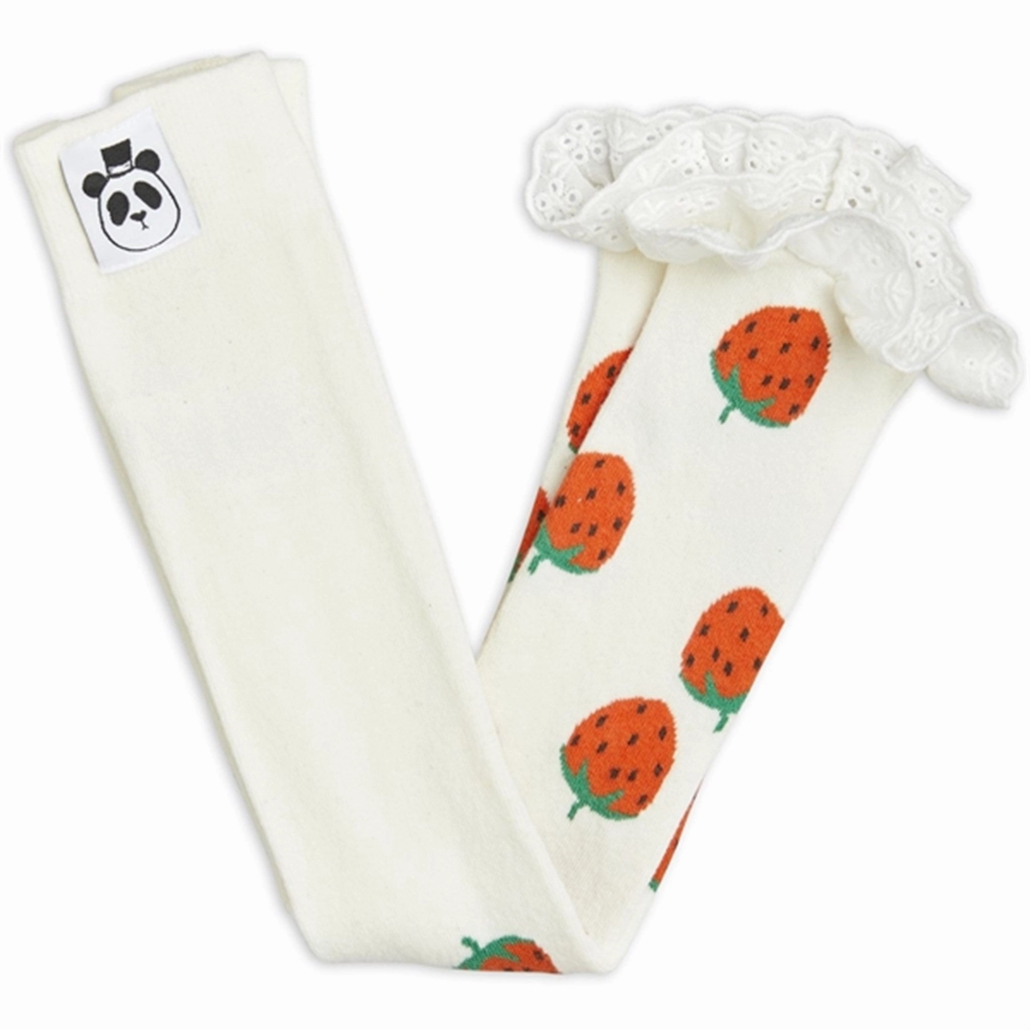 Mini Rodini Strawberries Lace Edge Leggings Offwhite Comfortable and stylish