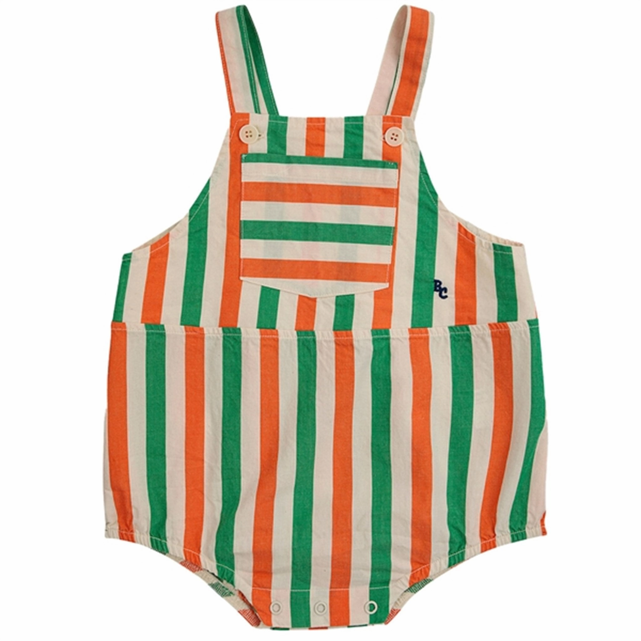 Premium Stylish Bobo Choses Baby Vertical Stripes Woven Romper Offwhite