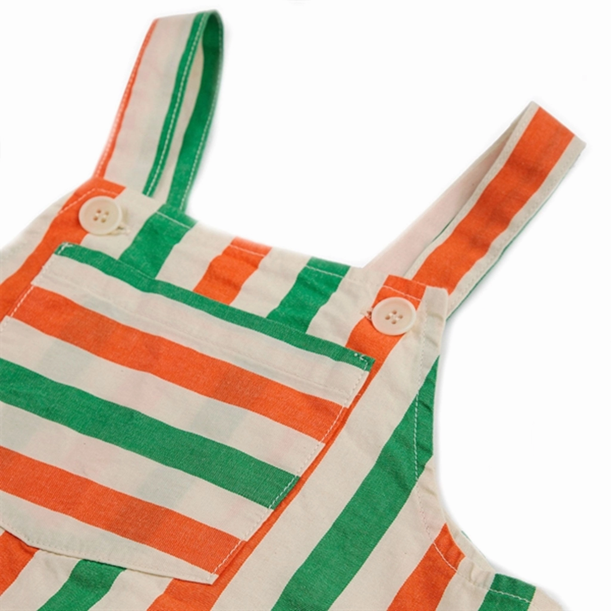 Picnic Work Yoga Worker Bobo Choses Baby Vertical Stripes Woven Romper Offwhite