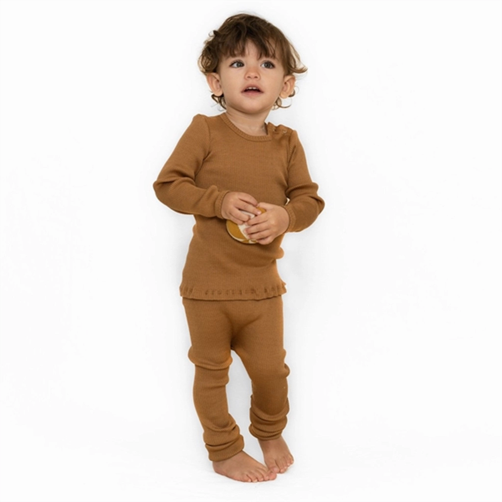 Fitness Lover Eco Friendly Elastic waist Minimalisma Bieber Leggings Bronze