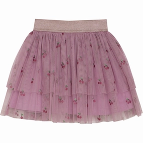 High low hem Minymo Mauve Orchid Skirt Aop