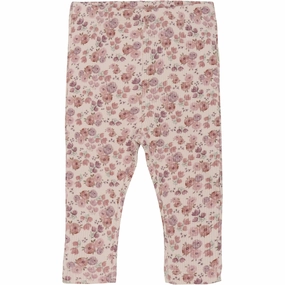 Minymo Peach Whip Leggings AOP Rib Matte Finish