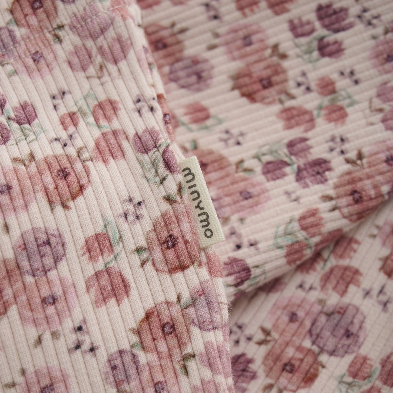 Minymo Peach Whip Leggings AOP Rib Thermal Warm Morning Jog