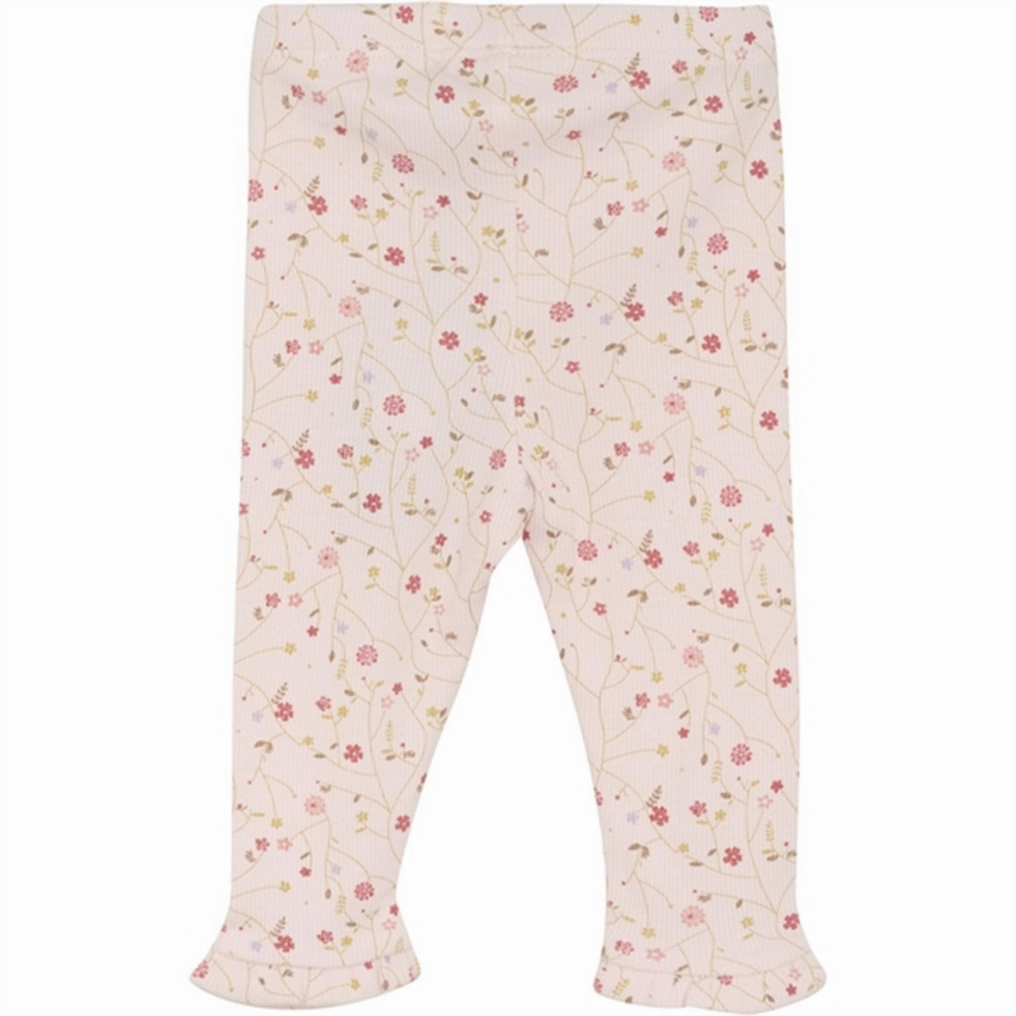 Minymo Pink Dogwood Leggings AOP Rib Lounge Fit