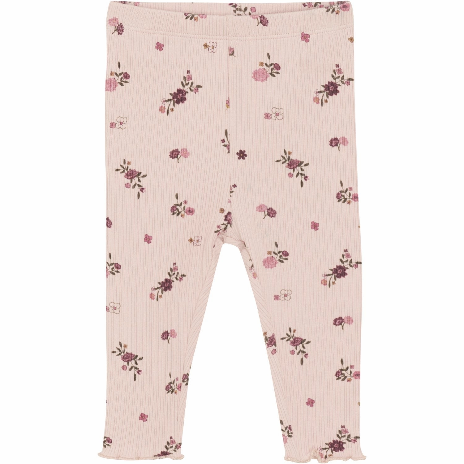 Minymo Sepia Rose Leggings AOP Rib Travel Outfit Tall Fit Outdoor Lover Lightweight Material