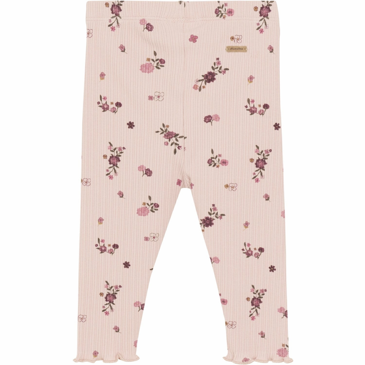 Minymo Sepia Rose Leggings AOP Rib Essential Style