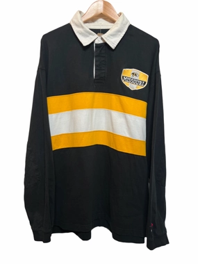 Valentine's Day Missouri Mens Black Rugby Polo (Size XL)