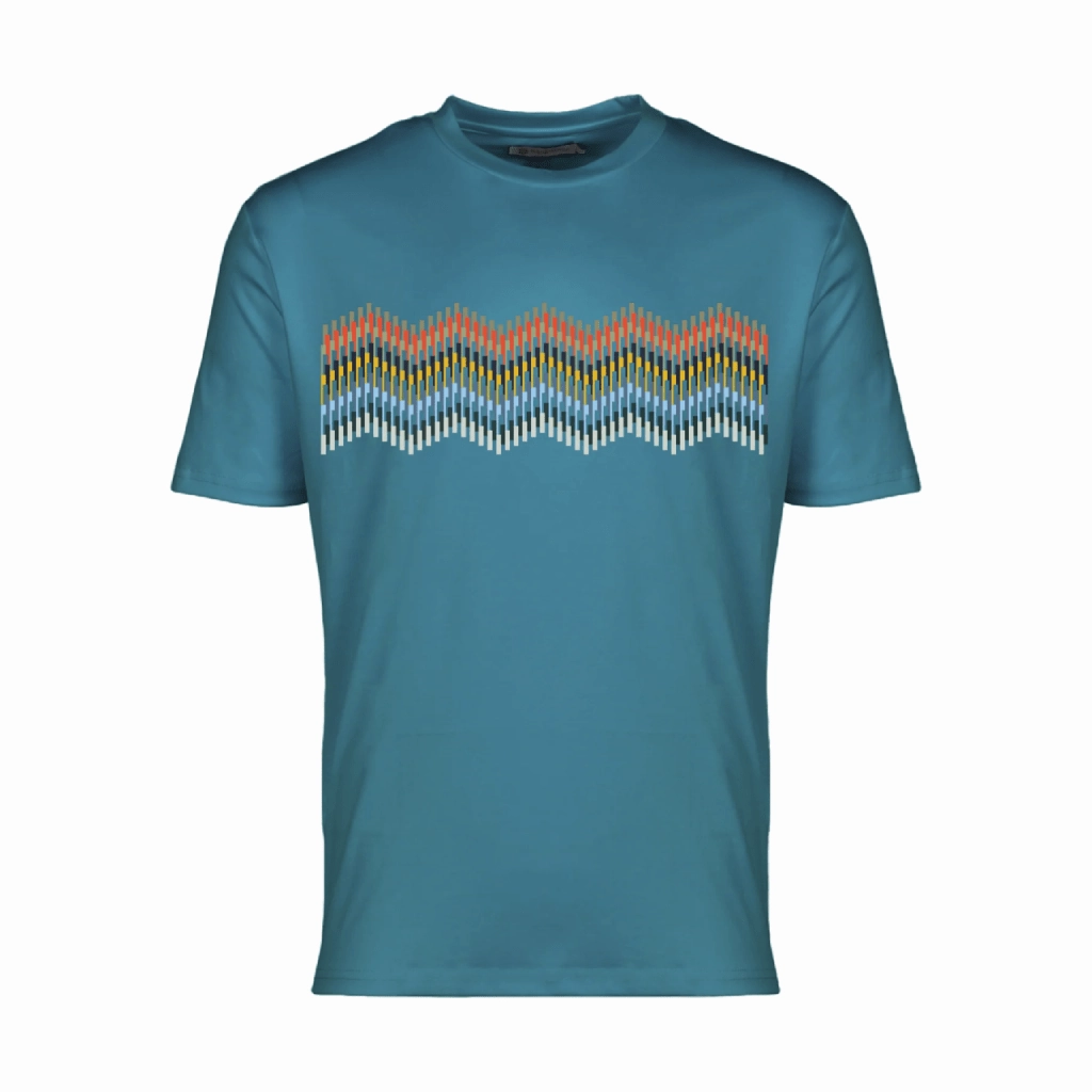 Breathable Style Moda Bandidos Line Zig Multi Bar T-Shirt Men