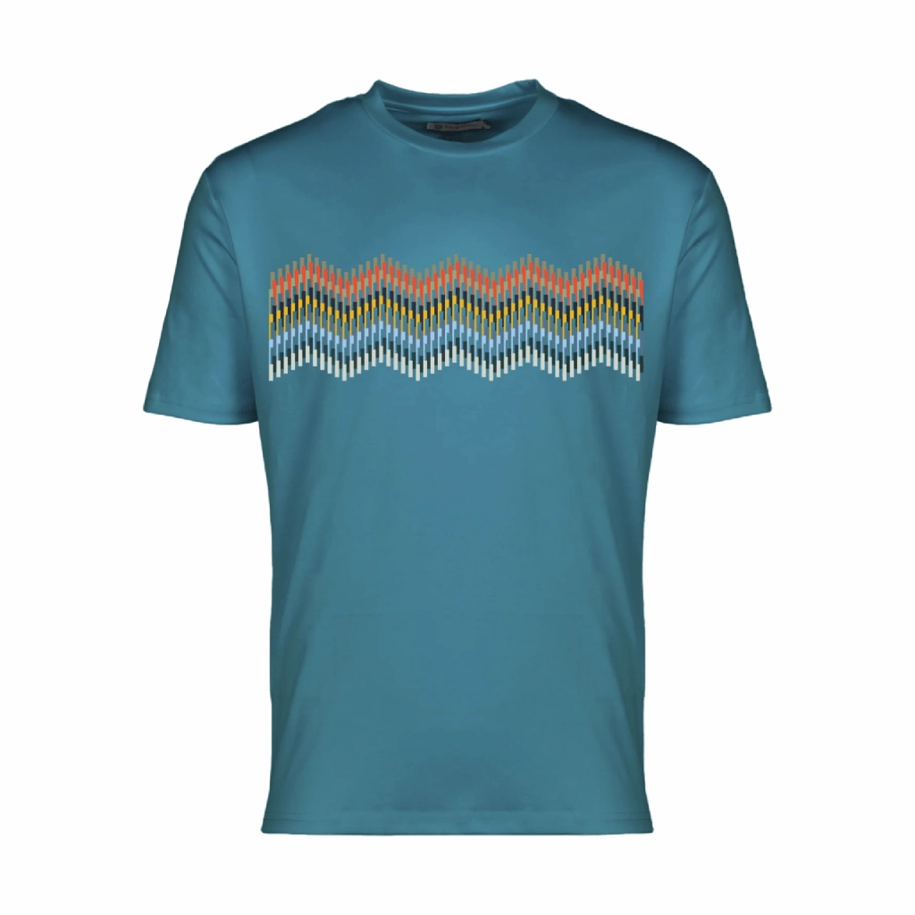 Sporty Layer Moda Bandidos Line Zig Multi Bar T-Shirt Men