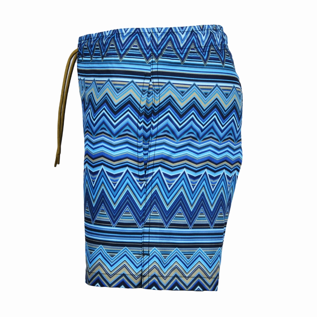 Quick Drying Fabric Moda Bandidos Multi Zig Navy Swim Short Men