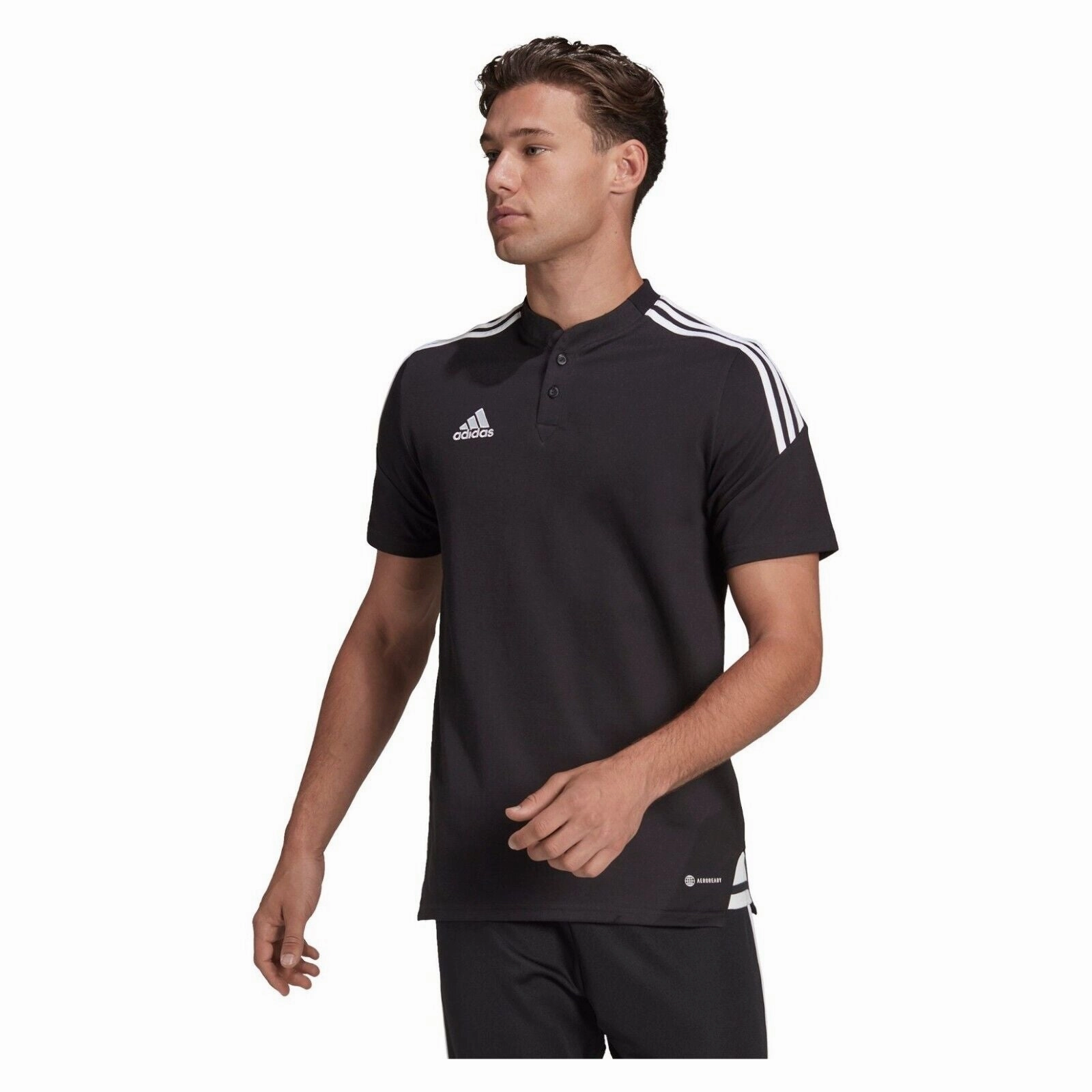 adidas Condivo 22 Mens Football Polo Shirt Black Sports Teamwear Top Anti Pill Surface Classic Comfort Style
