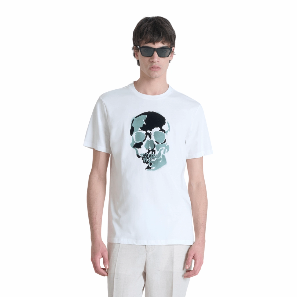 Antony Morato Skull T-Shirt Men Eco Friendly Dye Gym clothing