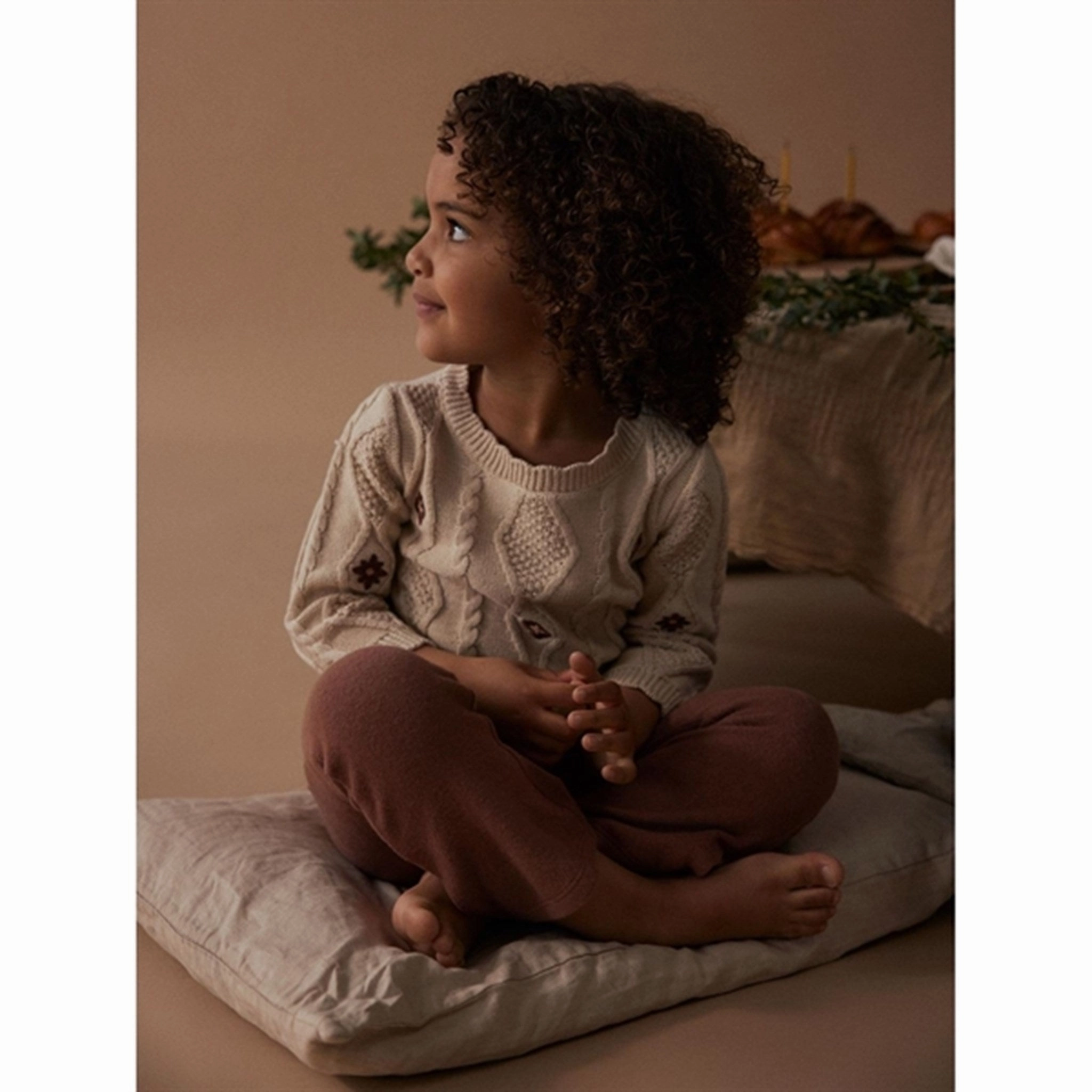 Lil'Atelier Carob Brown Thora Slim Bootcut Leggings Stylish Design