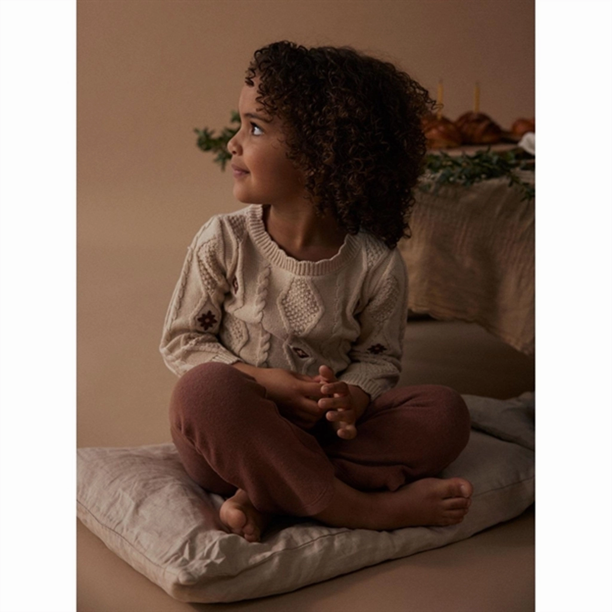 simple design Lil'Atelier Carob Brown Thora Slim Bootcut Leggings