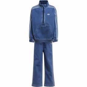 adidas Originals Medium Blue Denim Denim Set slim fit