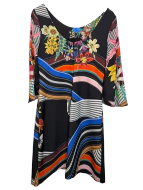 Black Floral Dress (Size L) Lined interior