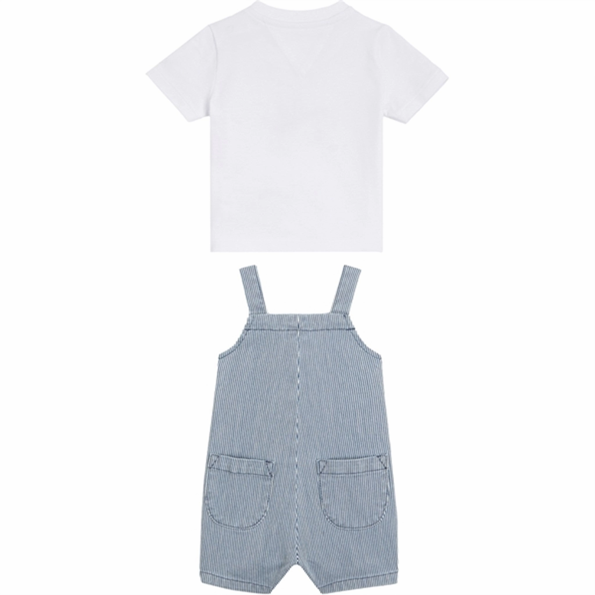 Everyday Comfort Wear Tommy Hilfiger Baby Striped Dungaree Set Denimstripe