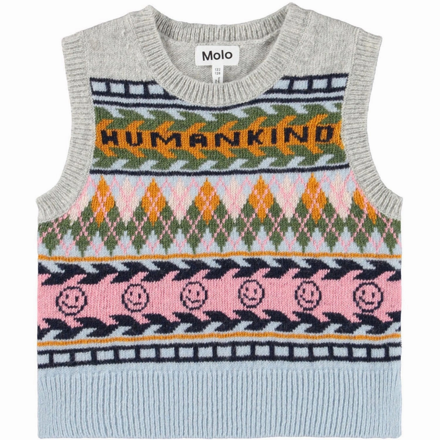 Molo Kind Argyle Grace Vest High Frequency Welded Seams design concept