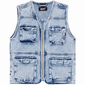 Low Profile Collars Molo Light Stone Denim Haikon Vest
