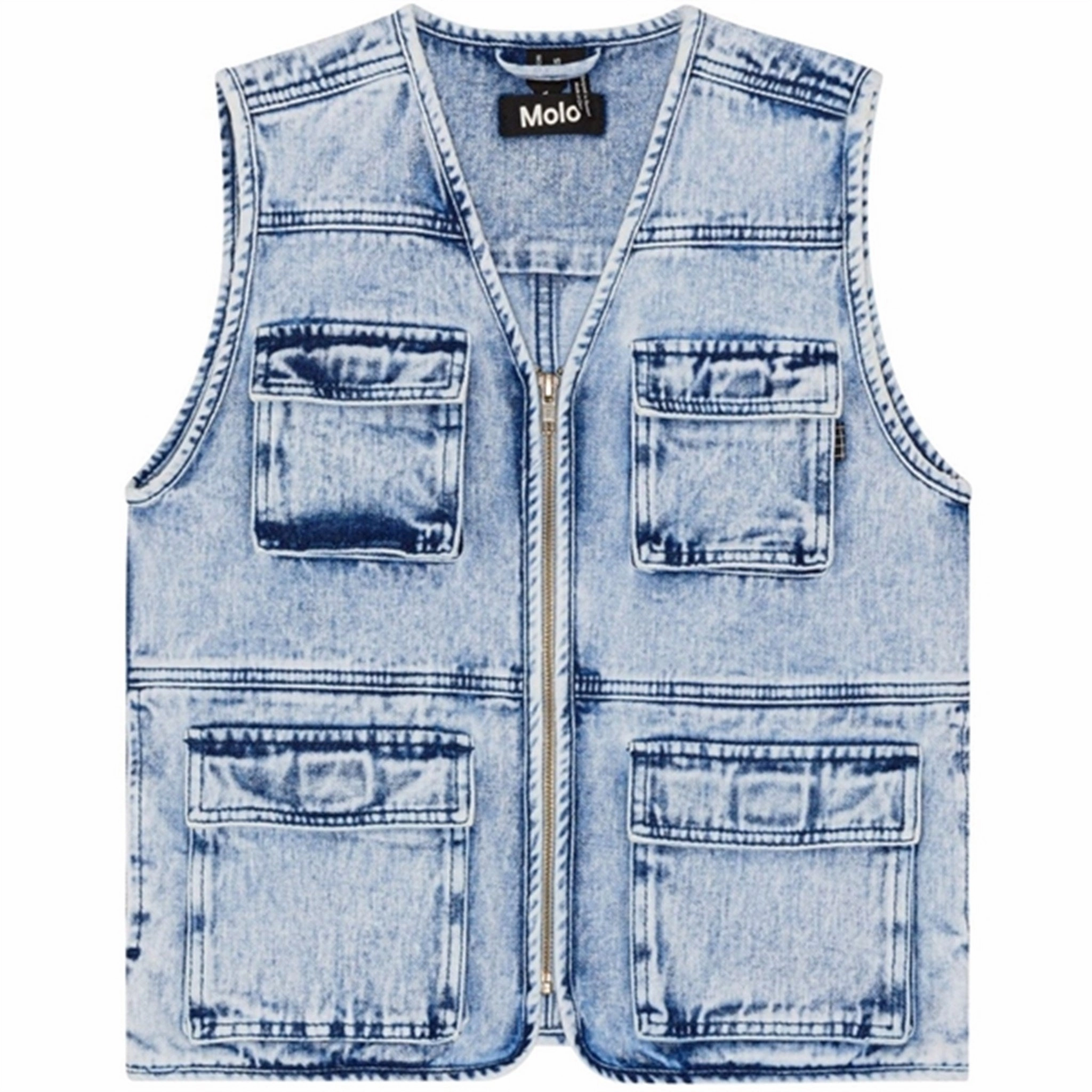 Low Profile Collars Molo Light Stone Denim Haikon Vest