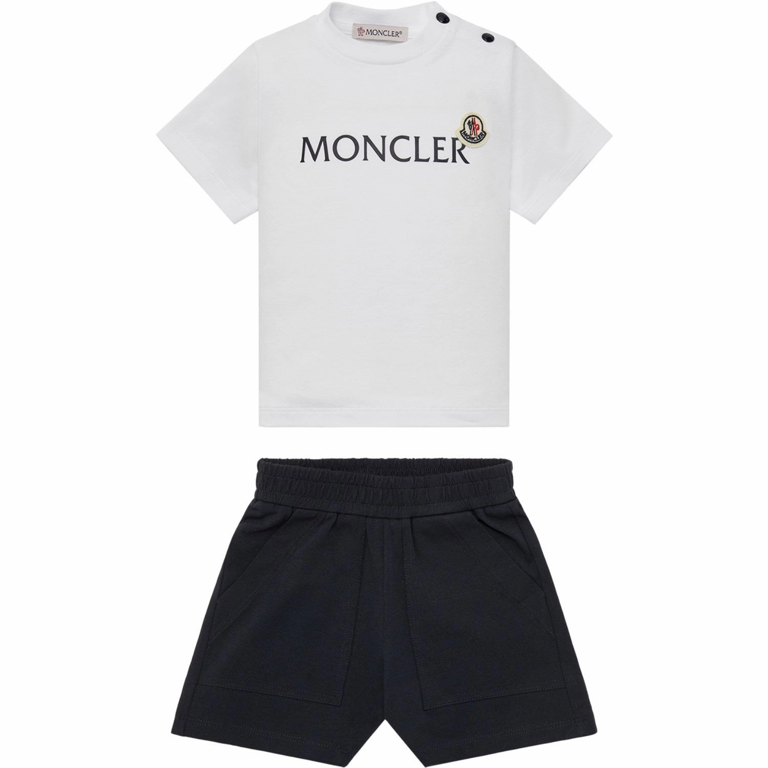 Drawstring closure glass Moncler White Sweat Set