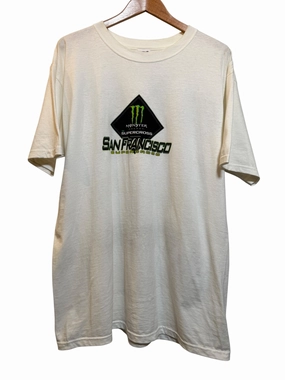 Playful Design Casual Everyday Monster San Francisco White T Shirt (Size XL)