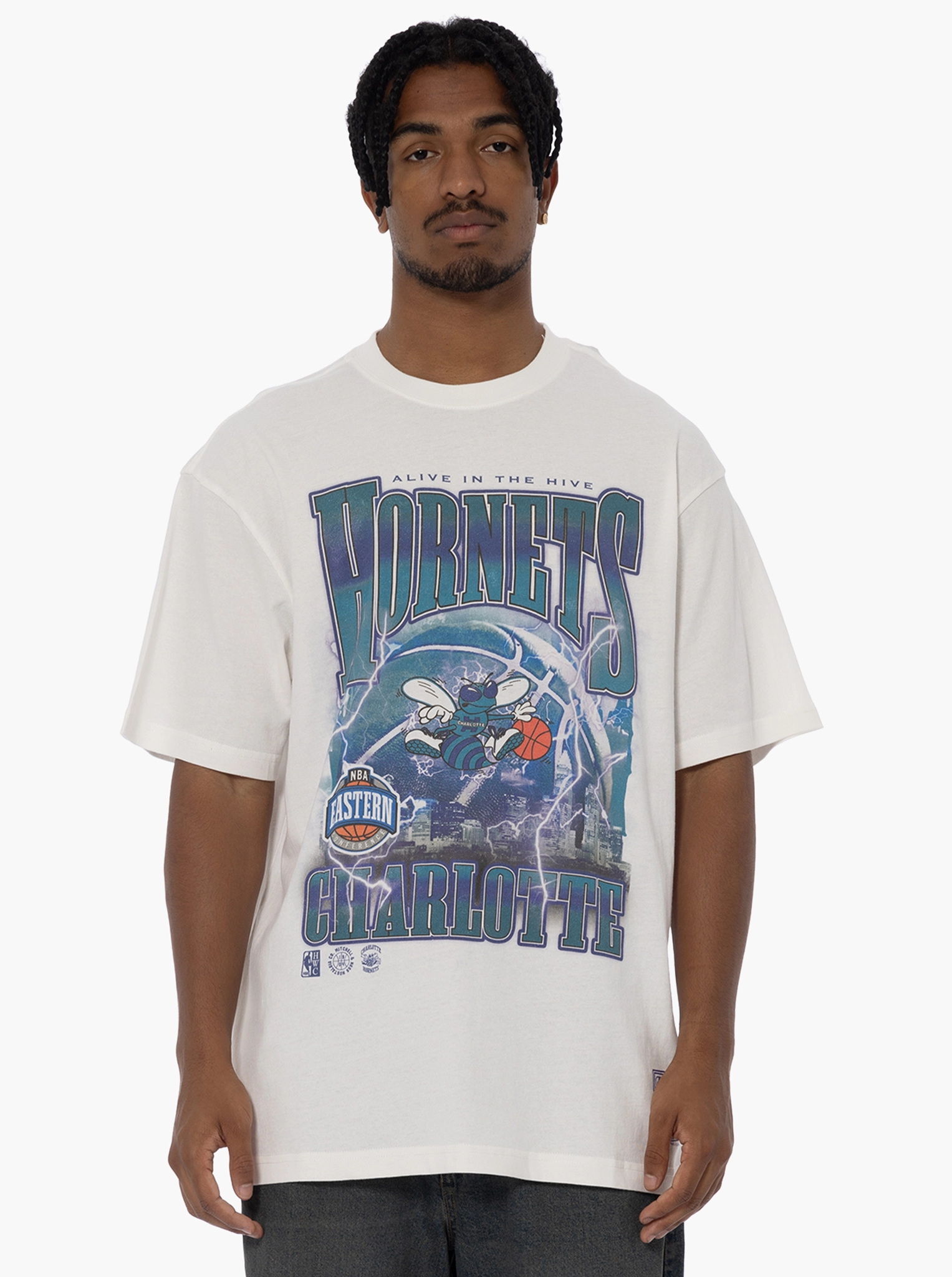 Striped Pattern Light Style Charlotte Hornets City Strike Tee