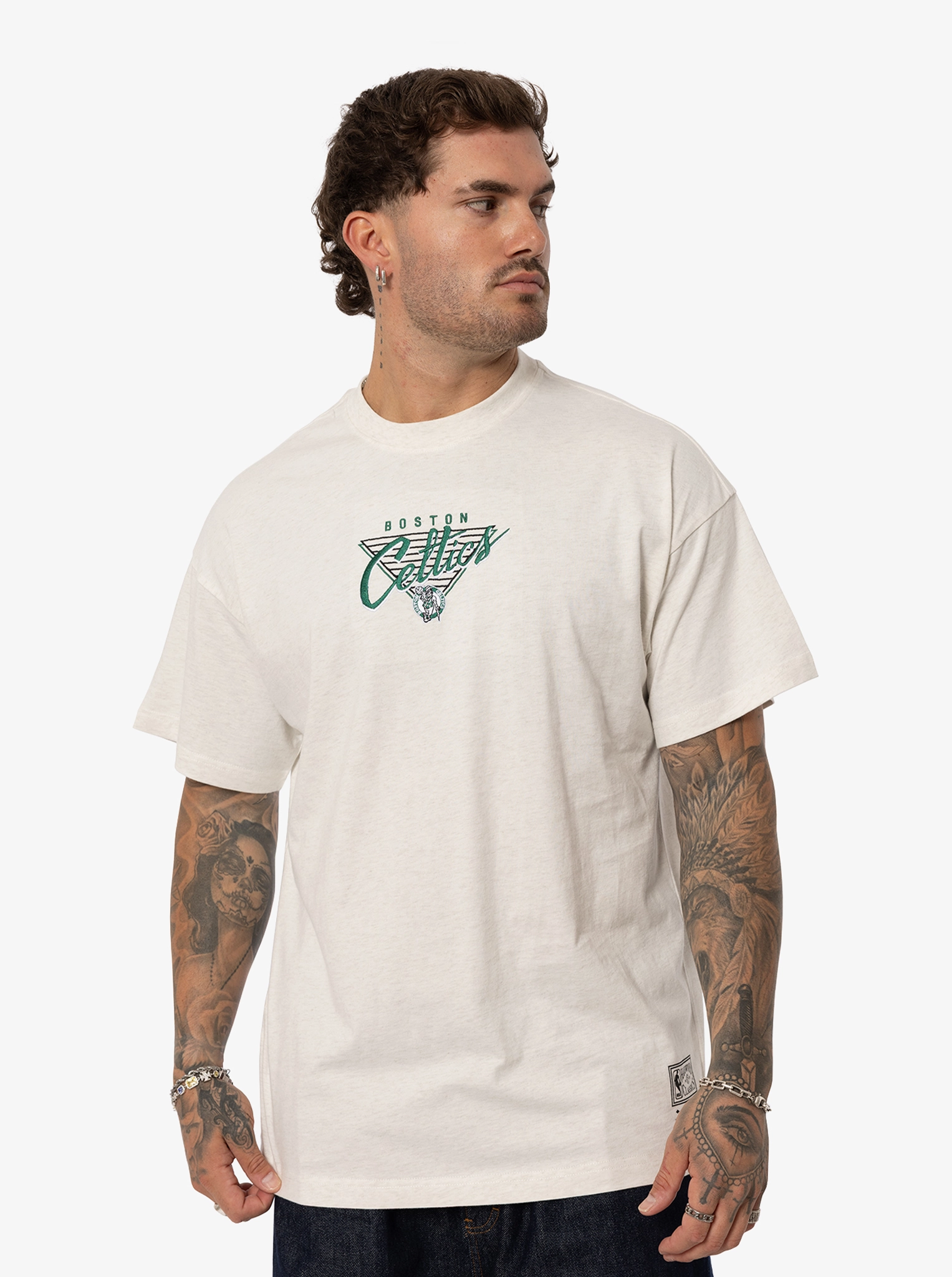 Ergonomic Cut Boston Celtics Blaze Script Tee