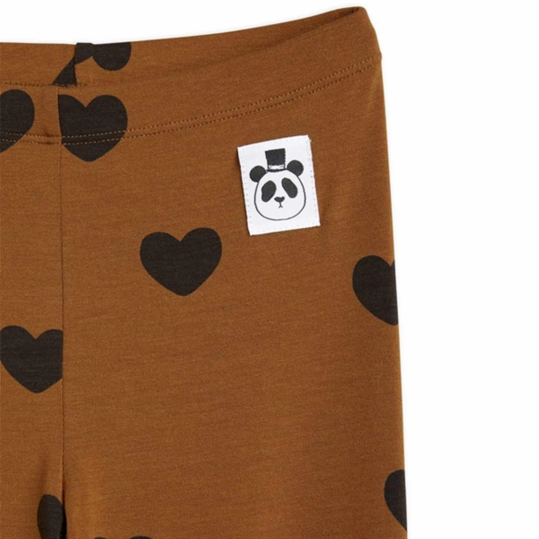 Mini Rodini Basic Hearts Brown Leggings Shape Retention Core Fit
