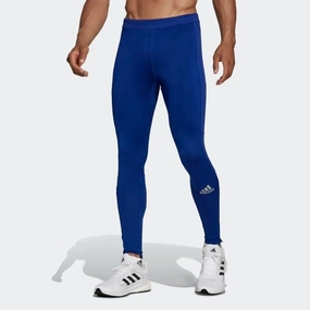 adidas Saturday Warm Mens Running Tights Compression Pants Fitness Leggings Blue Responsive sole Casual Style