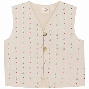 insufficient ideal for relaxation Fl?ss Wilma Quiltet Vest Heart Print