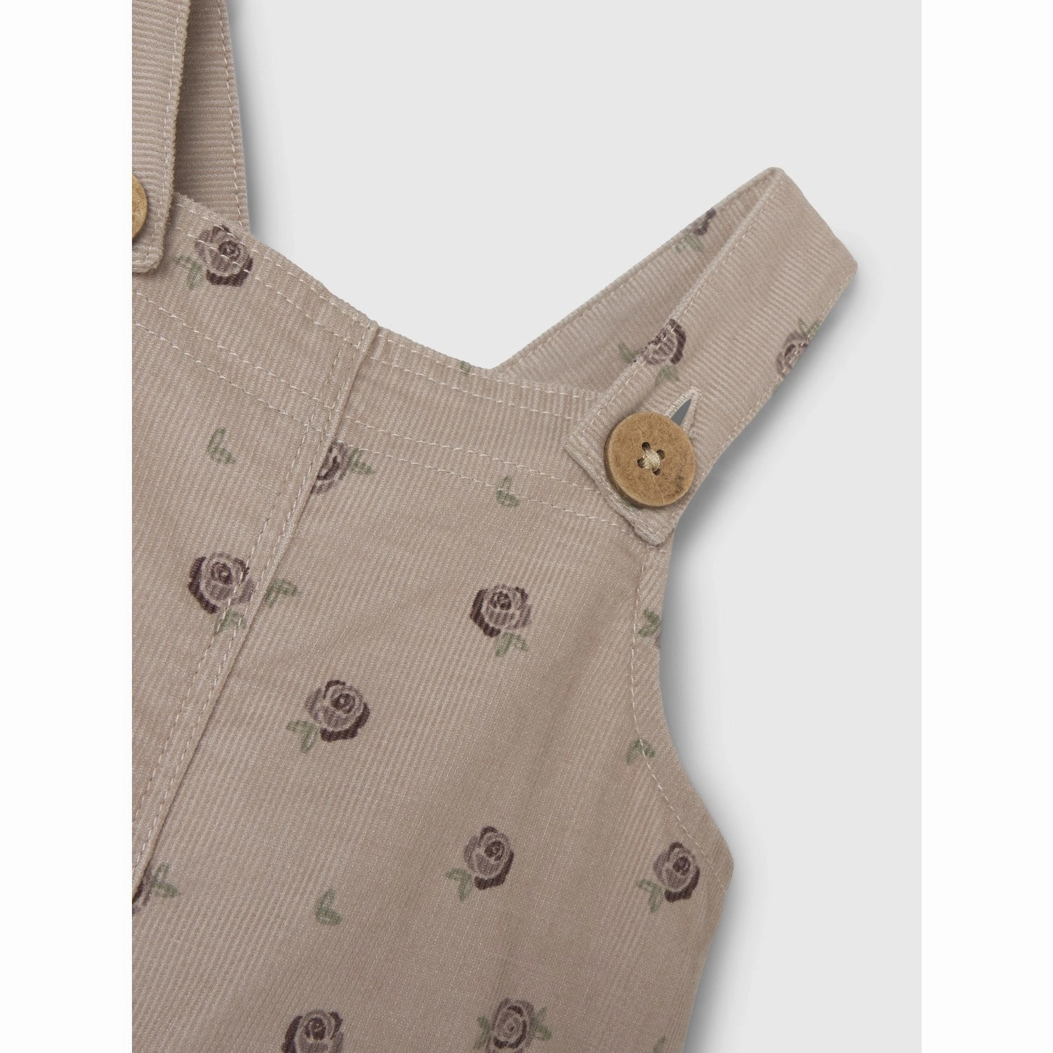 Lil'Atelier Gray Morn Floral Nola Floral Corduroy Overall Comfortable Fashion