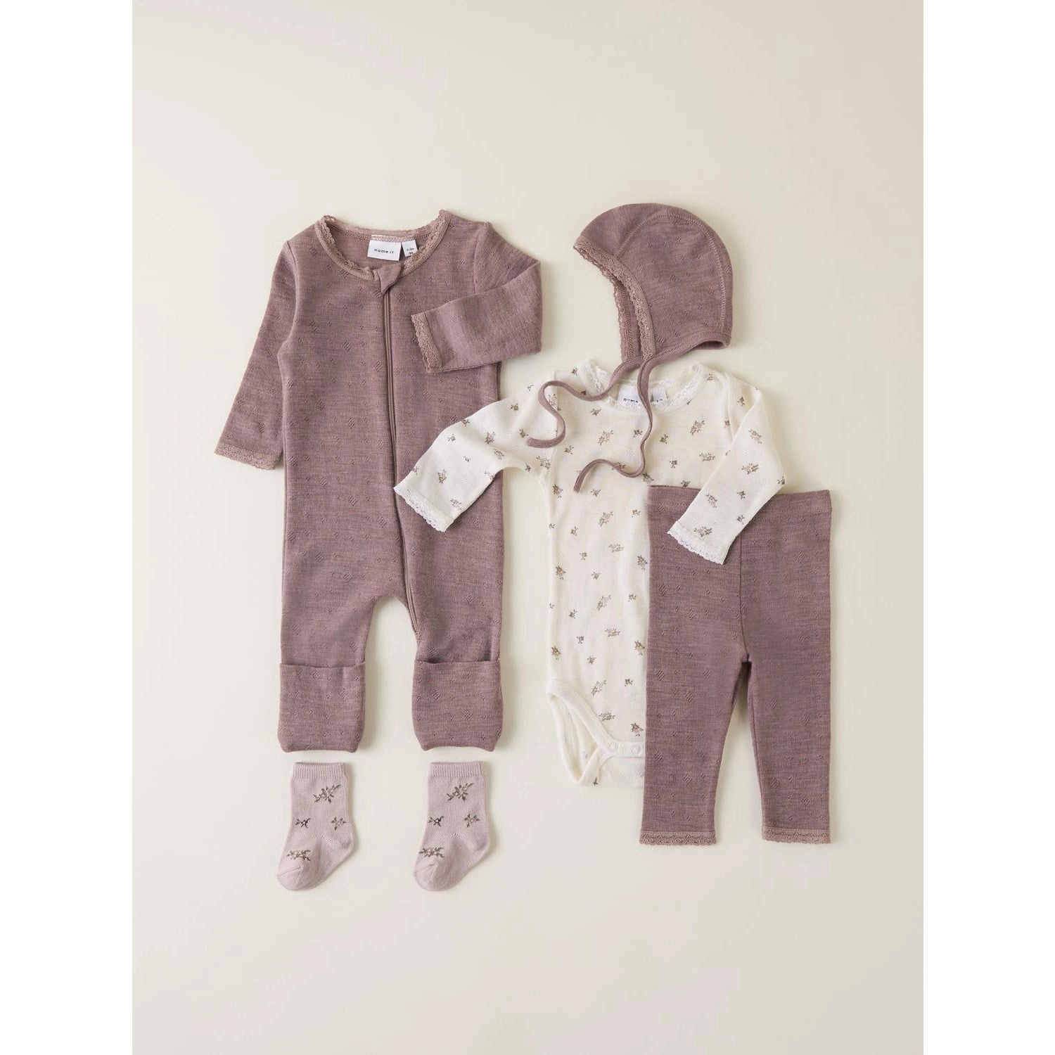 Name It Antler Nbfwang Wool Needle Leggings Solid Noos Training Essential