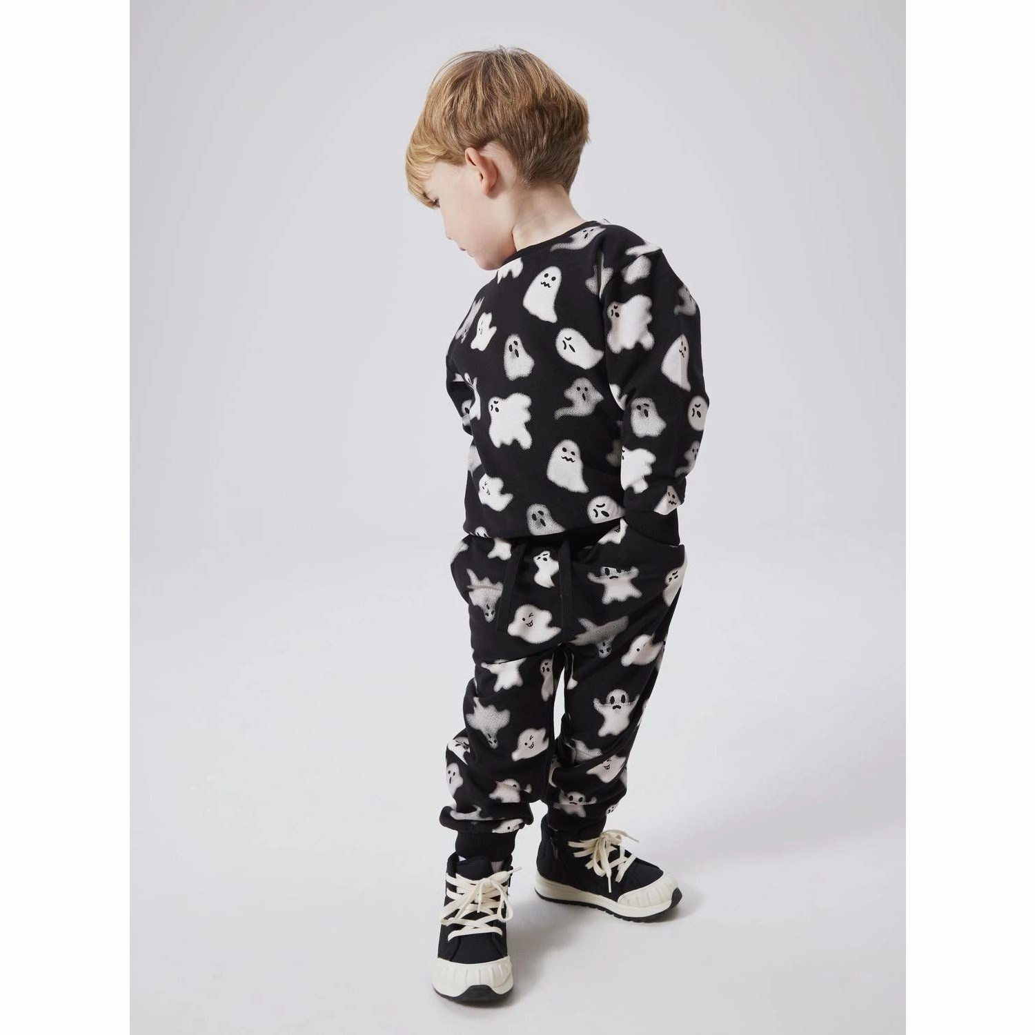 Name It Black Black Owen Regular Sweatpants Flexible Articulated Knees