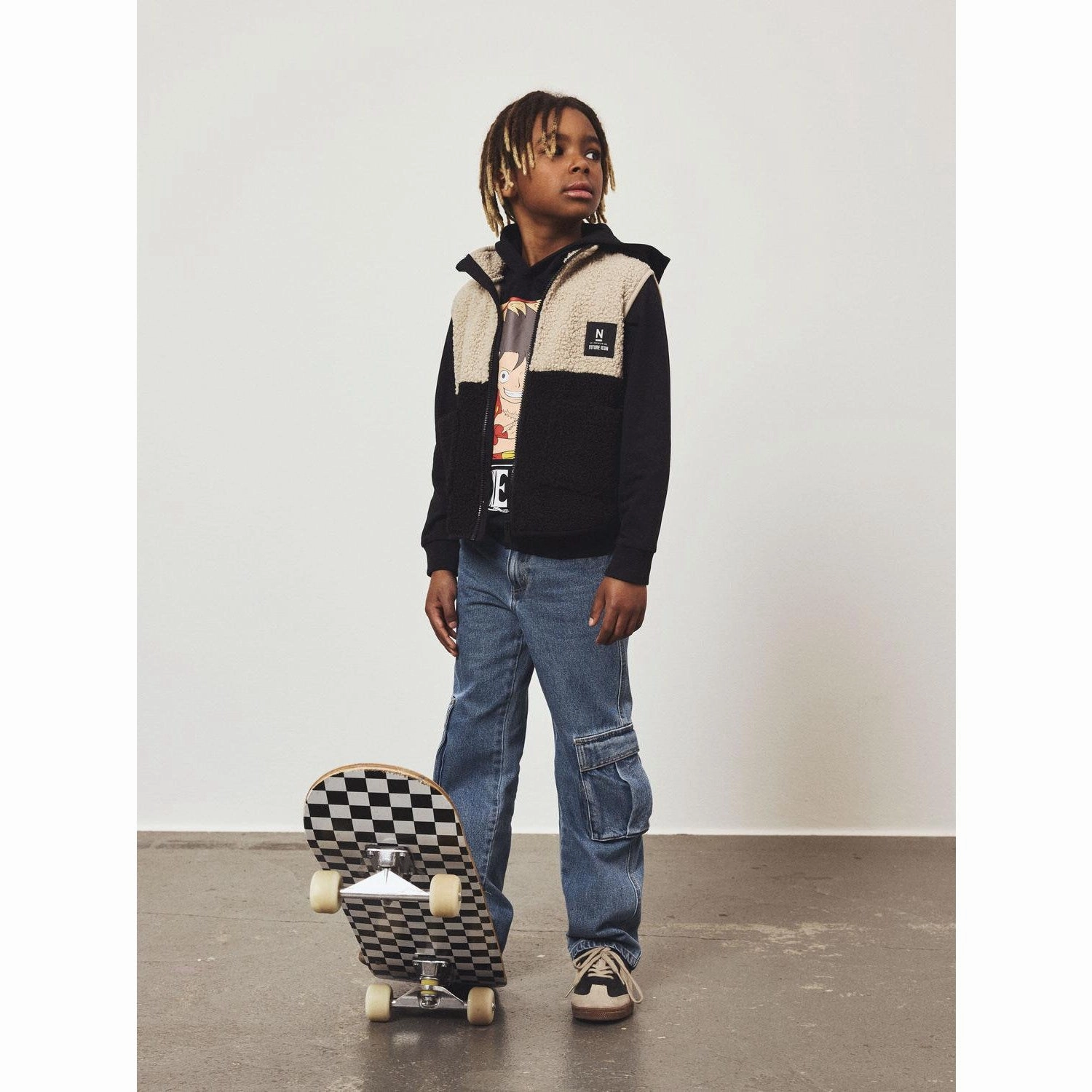 Party Name It Black Laket Teddy Waistcoat