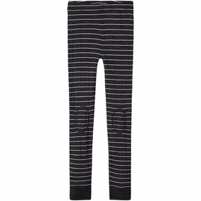 Relaxed Wear Running Outfit Name it Blue Graphite Stripes Wang Wool Needle Stripe Leggings