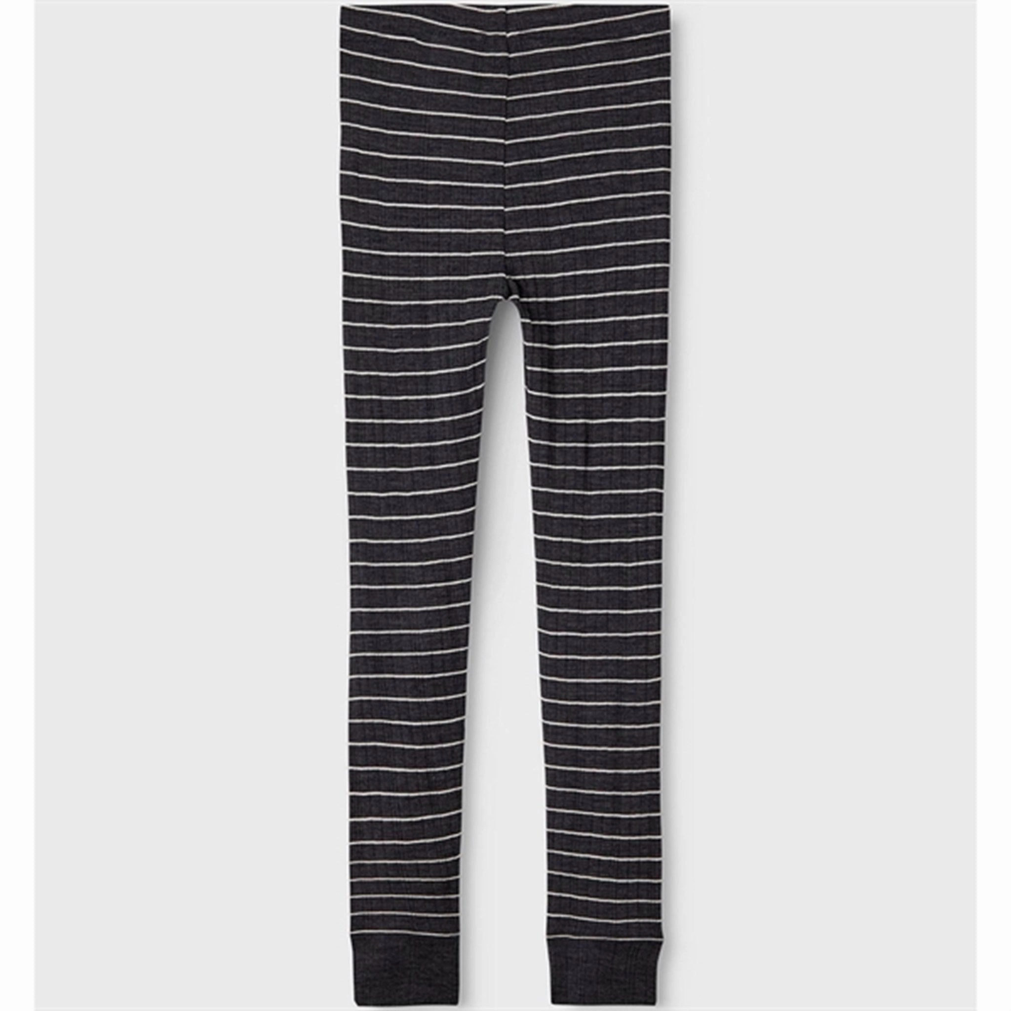 Hiking Trail Mesh Panel Flattering Comfort Name it Blue Graphite Stripes Wang Wool Needle Stripe Leggings