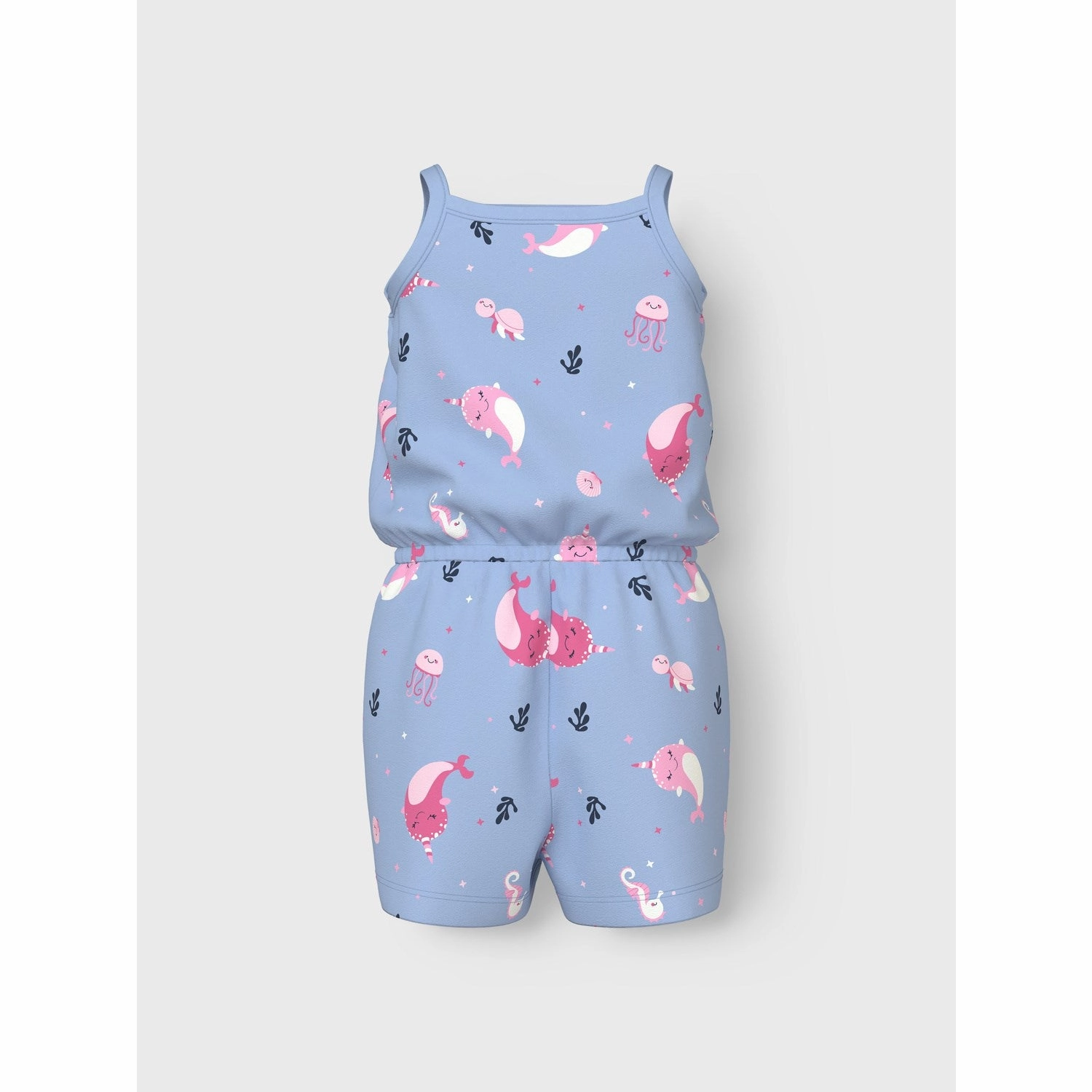 Name It Chambray Blue Whales Vigga Strap Suit Premium Loose Loose Premium