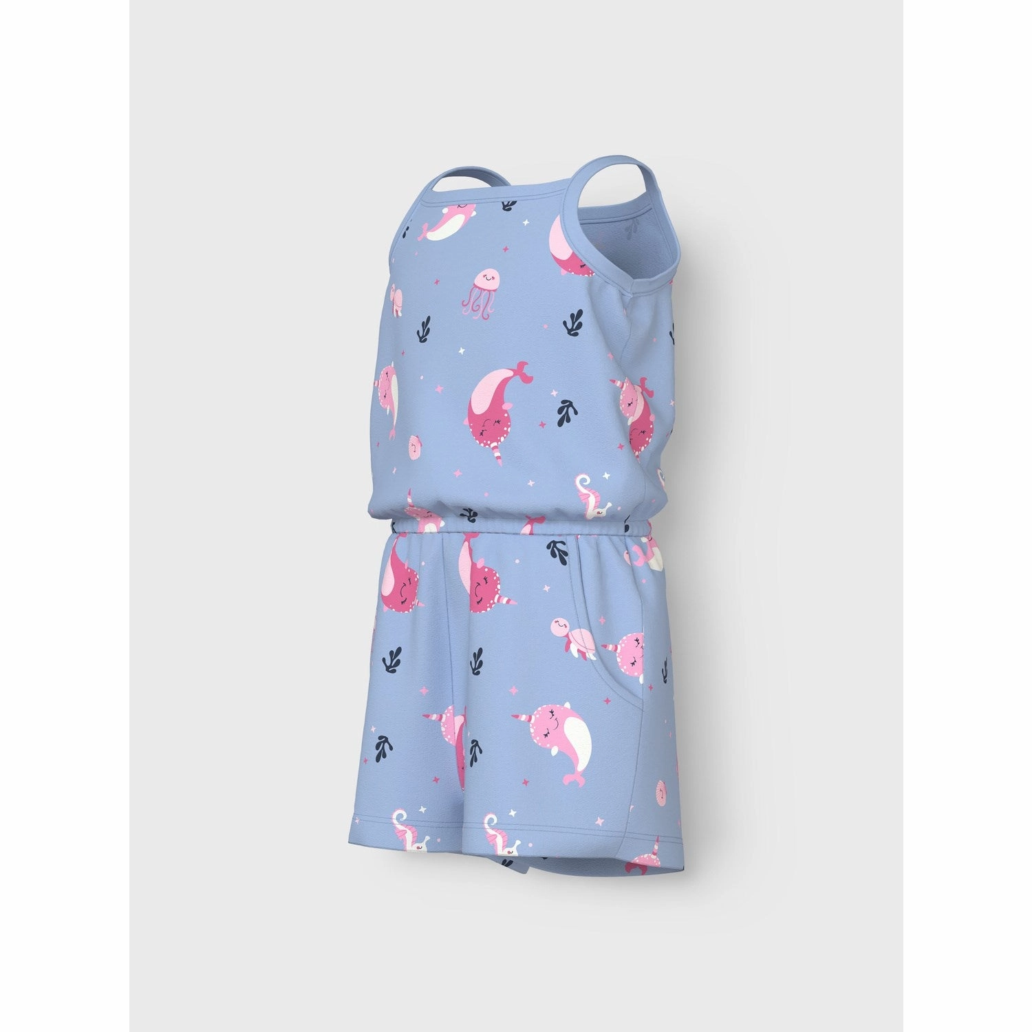 Name It Chambray Blue Whales Vigga Strap Suit Bold Lightweight Sport Basic