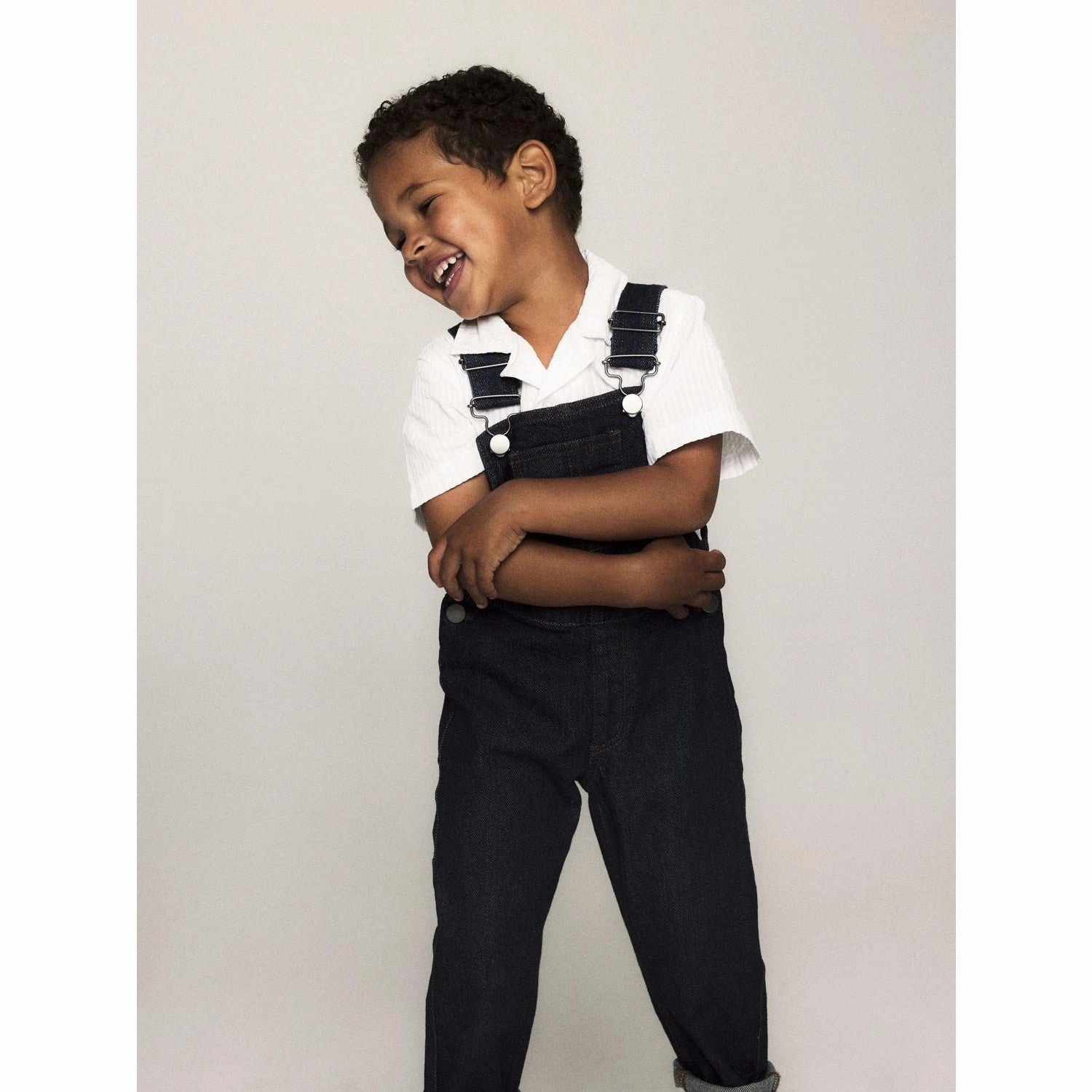 Name It Dark Blue Denim Unwashed Rocco Denim Overall Built-in shorts