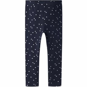 Name It Dark Sapphire Hearts Vivian Glitter Leggings For Adults Slim Fit Work Commute Mesh Panel