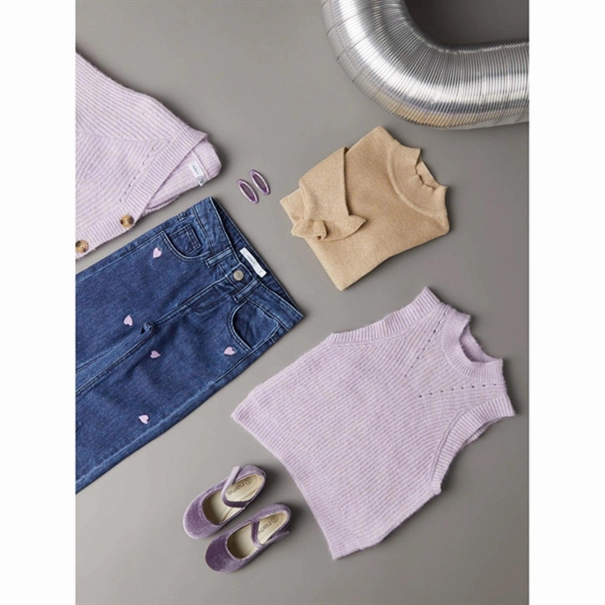 Name it Lavender Mist Retulle Knit Slipover Best Selling Contoured Back Panel