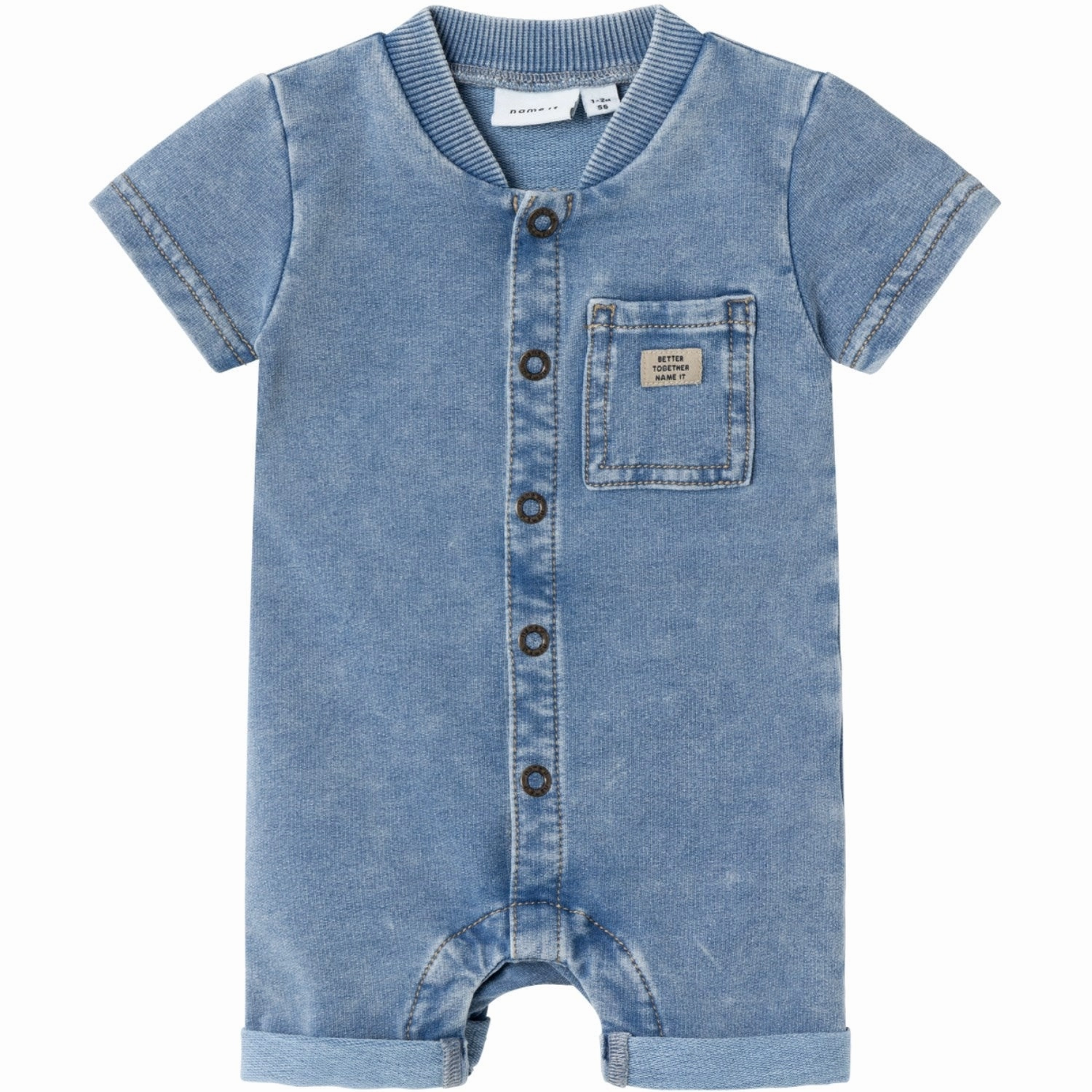 Casual Traveler Classic Girl Name It Light Blue Denim Lou Sweat Denim Long Shorts Suit